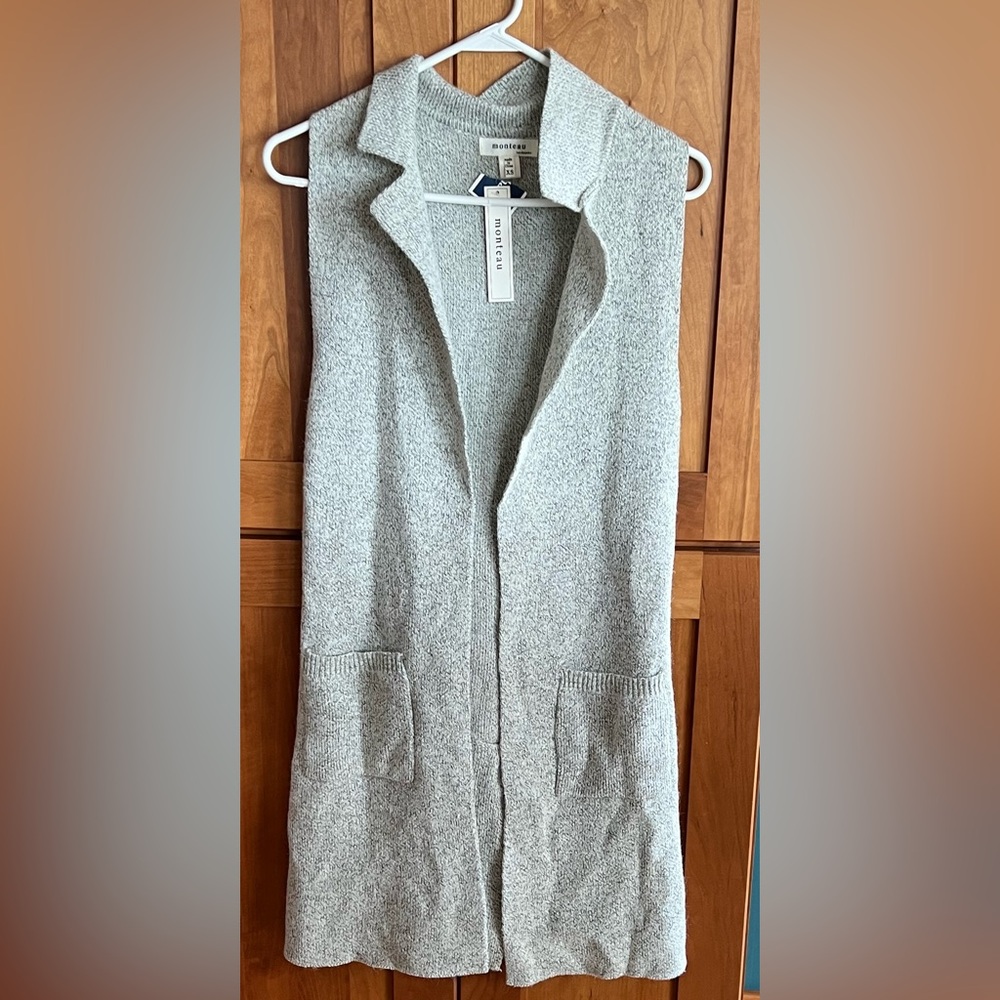 Knee length sweater vest